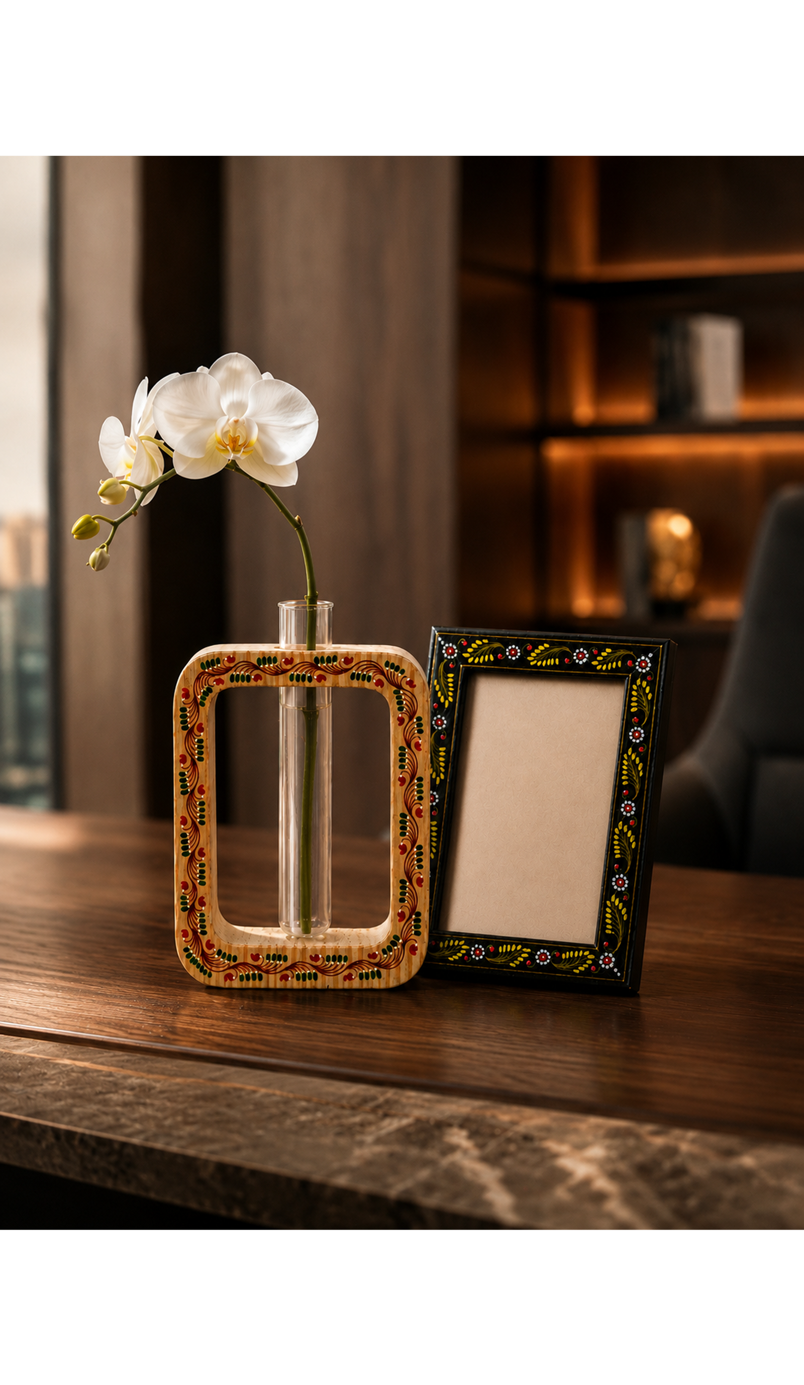 Desk Corner Accents (Frame + Vase)